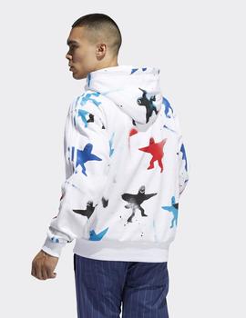 Sudadera Adidas Capuca AOP SHMOO - Blanco