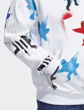 Sudadera Adidas Capuca AOP SHMOO - Blanco