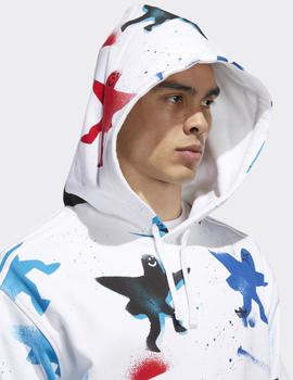 Sudadera Adidas Capuca AOP SHMOO - Blanco