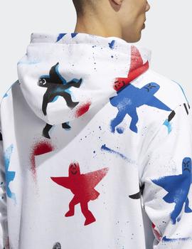 Sudadera Adidas Capuca AOP SHMOO - Blanco