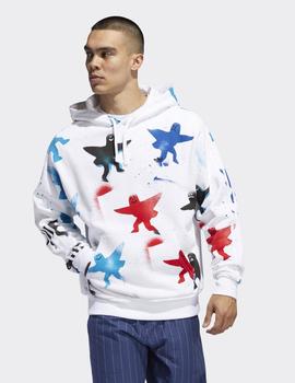 Sudadera Adidas Capuca AOP SHMOO - Blanco