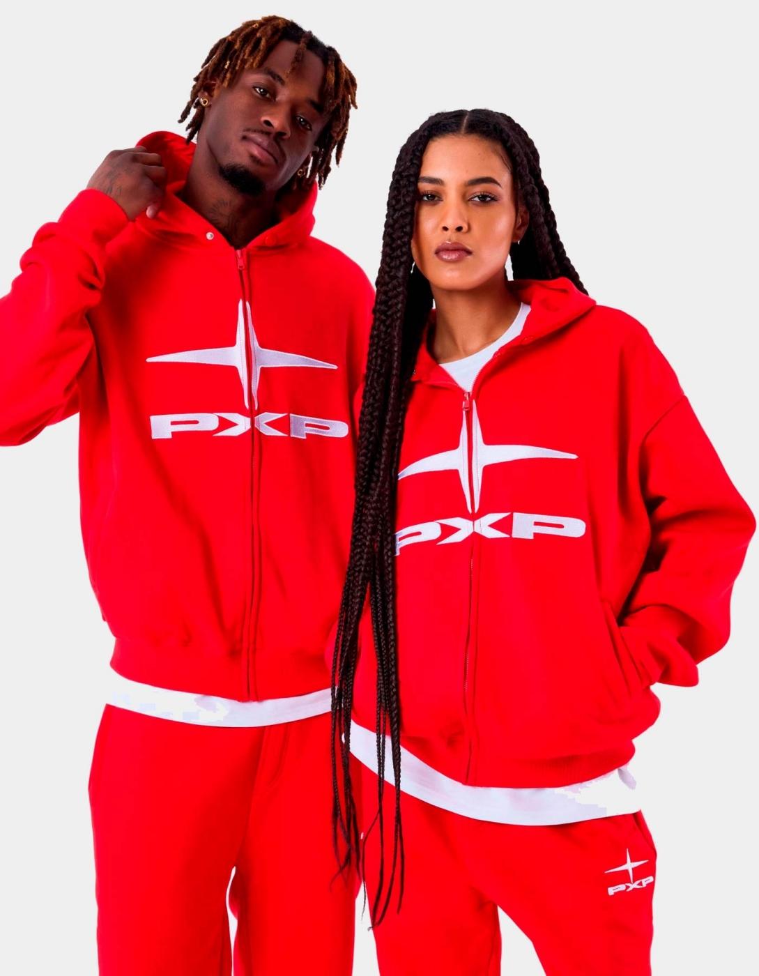 Sudadera Capucha Abierta PXP 2534000 - Rojo