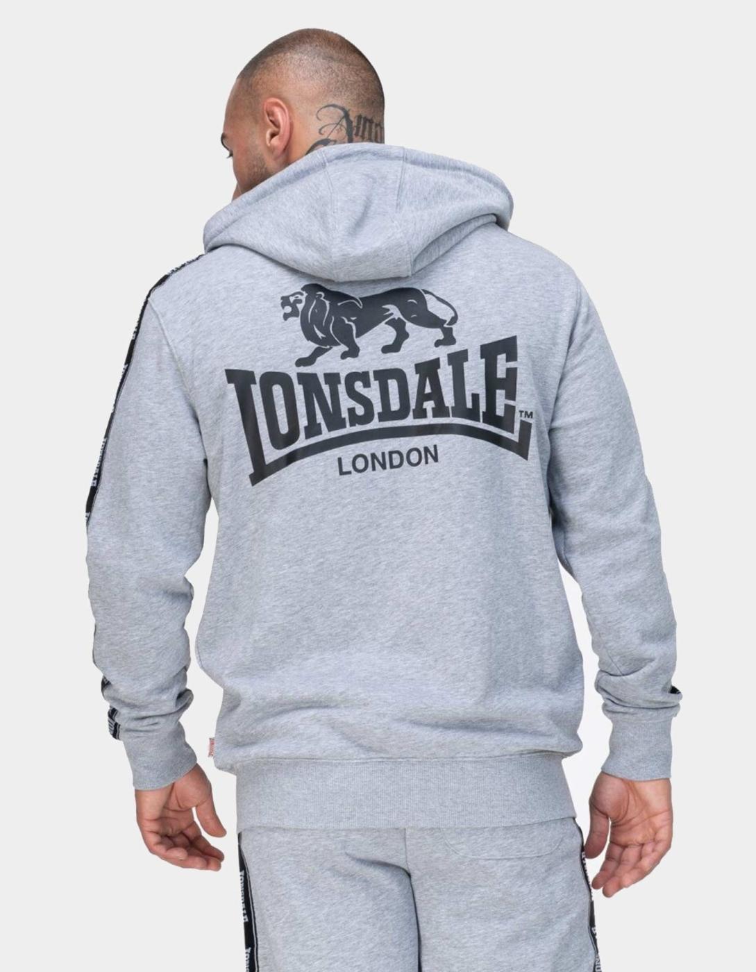 Sudadera Capucha LONSDALE BIGTON - Marl Grey/Black/White