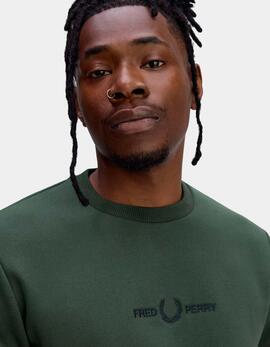 Sudadera Crew FRED PERRY M4727 - Laurel Wreath Green