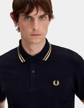 Polo FRED PERRY M12 - Black/Gold