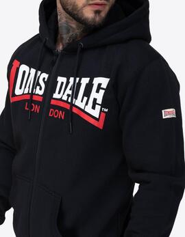 Sudadera Cap. Abierta GARRIGILL - Black/White/Red