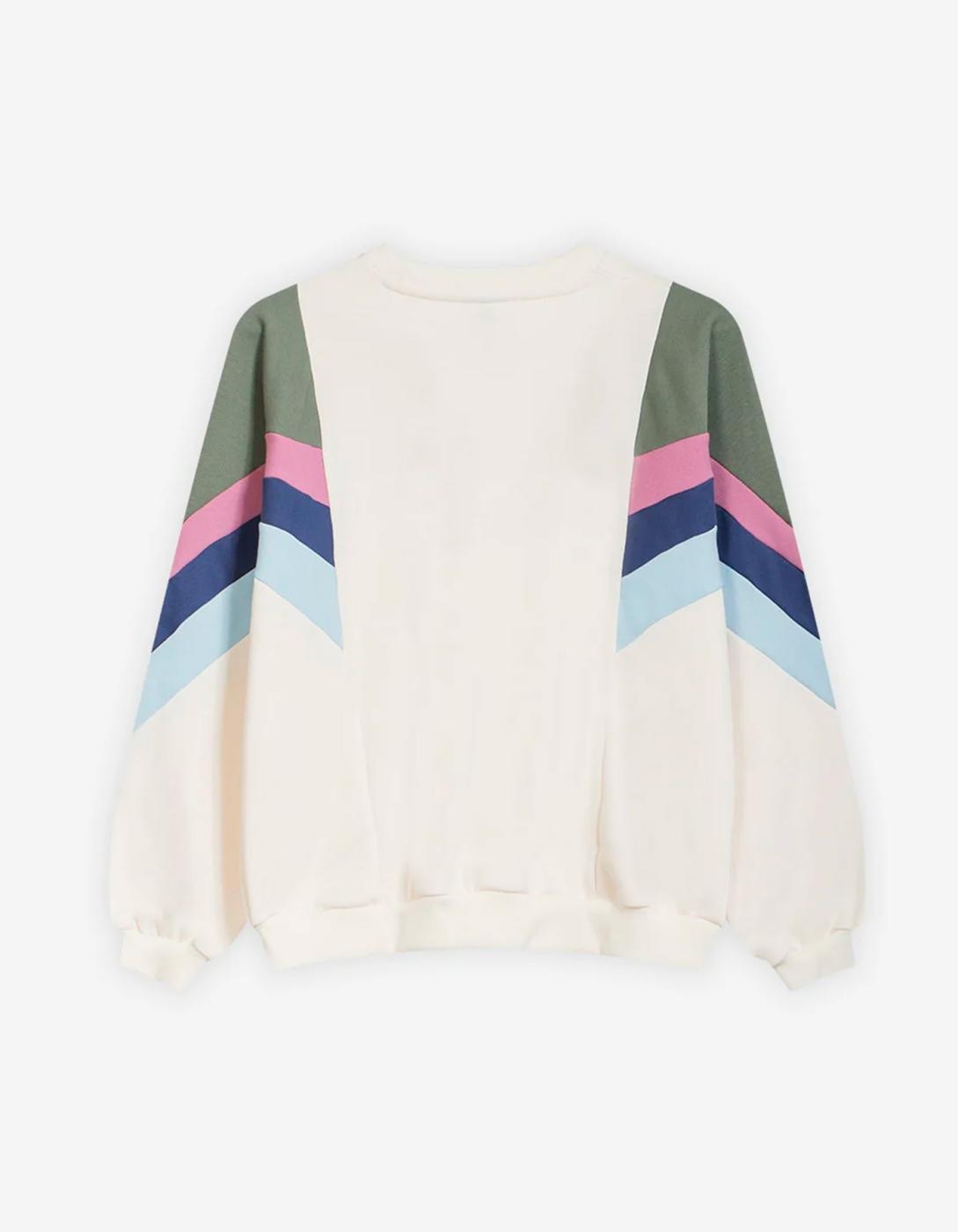 Sudadera KAOTIKO Crew GINGER - Ivory/Old Green/Orchid/Tint