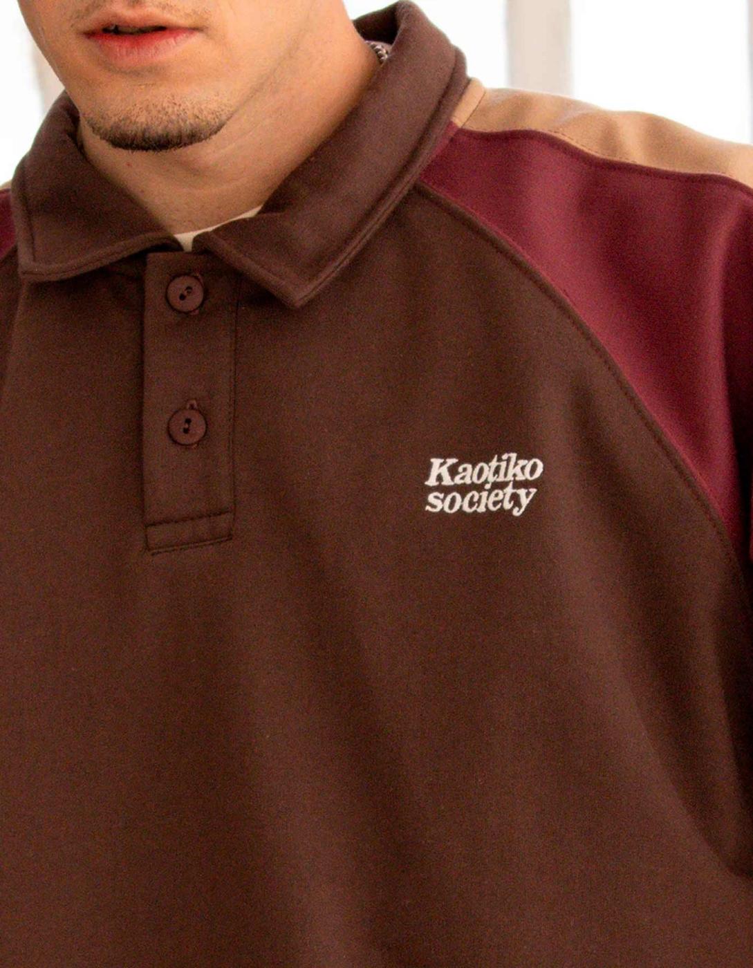 Sudadera KAOTIKO HUDSON  - Brown/Dark Burgundy/Sand