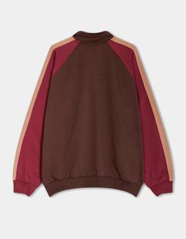 Sudadera KAOTIKO HUDSON  - Brown/Dark Burgundy/Sand