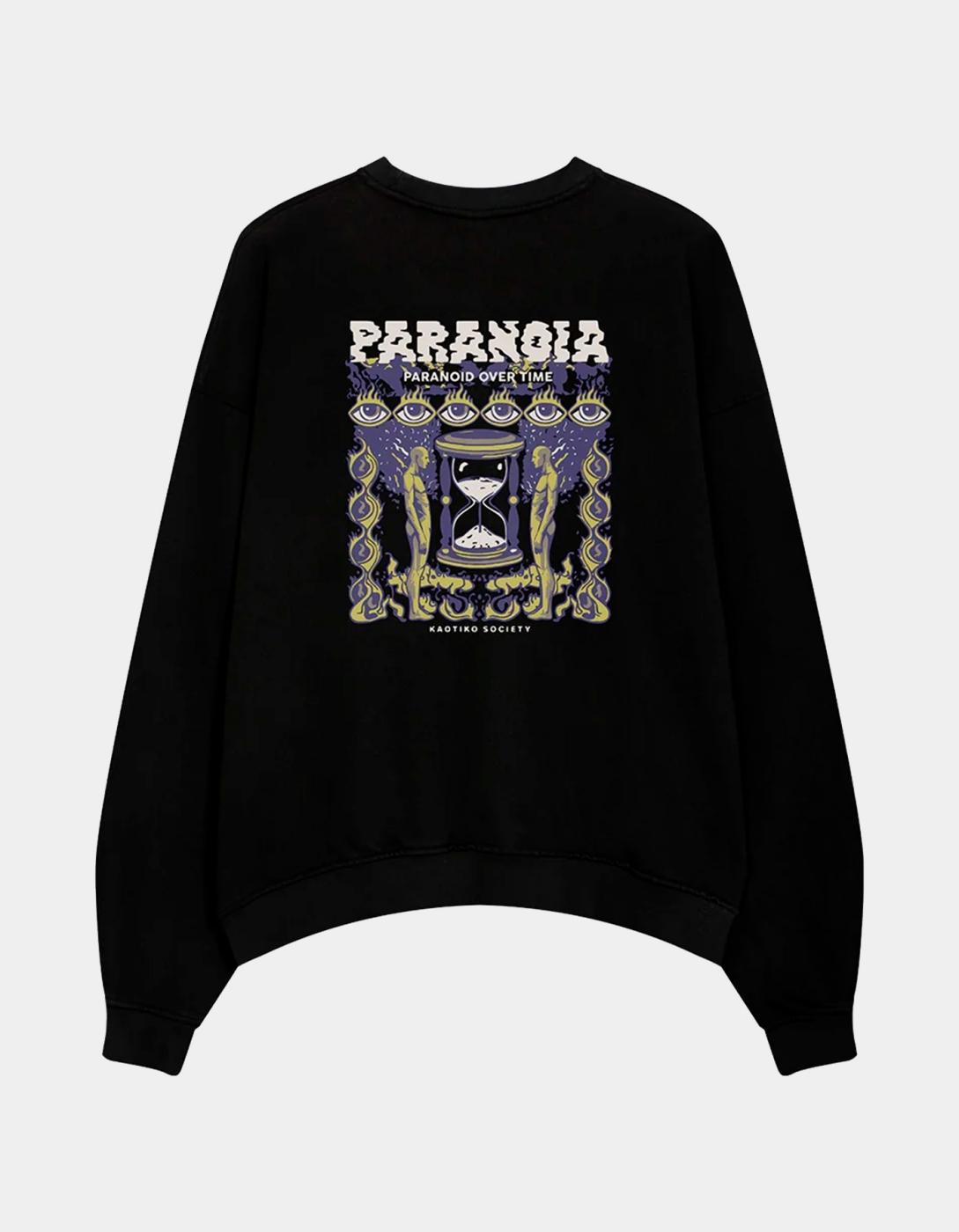 Sudadera KAOTIKO Crew WASHED PARANOIA - Black