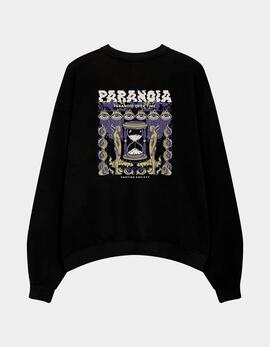 Sudadera KAOTIKO Crew WASHED PARANOIA - Black