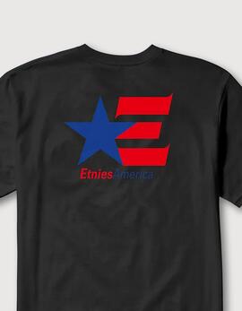 Camiseta ETNIES AMERICA - Black/Red/White