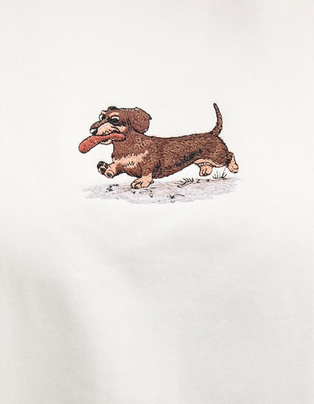 Sudadera KAOTIKO Crew WASHED DACHSHUND  - Ivory