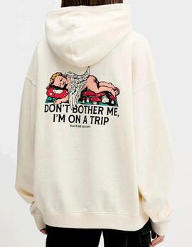 Sudadera Cap. KAOTIKO WASHED BUSY CUPID - Ivory