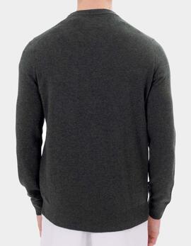 Jersey Lyle & Scott KN2114V - Dark Green Marl