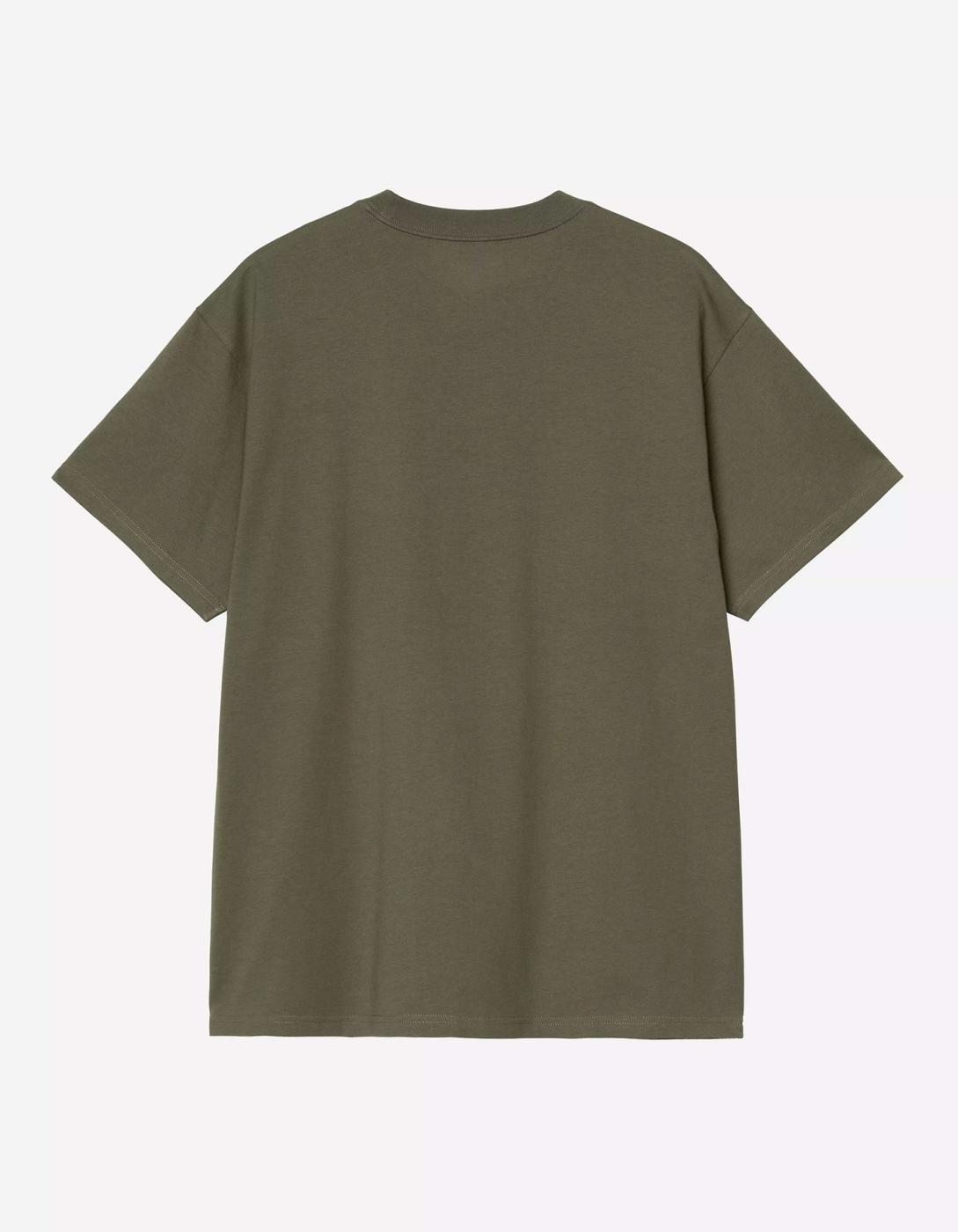 Camiseta CARHARTT WIP SCRIPT EMBROIDERY - Leaf / White