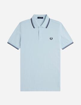 Polo FRED PERRY M3600 - Light Ice/Ace Blue/Navy