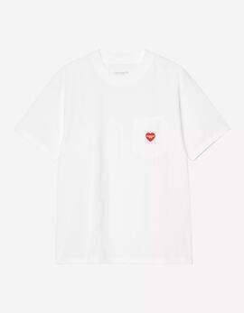 Camiseta  W' CARHARTT WIP POCKET HEART- White / Red