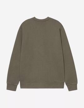 Sudadera Crew CARHARTT WIP SCRIPT EMBROIDERY - Leaf / White