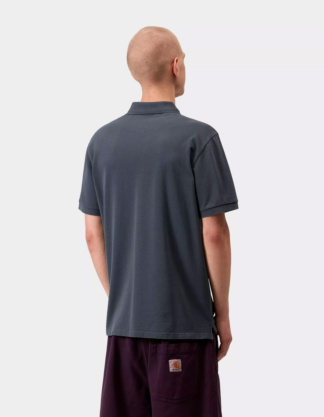 Polo CARHARTT WIP CHASE PIQUE - Cozy Blue / Gold