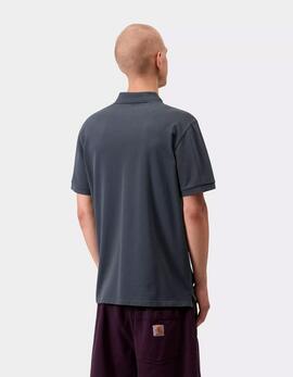 Polo CARHARTT WIP CHASE PIQUE - Cozy Blue / Gold