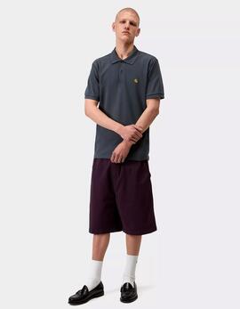 Polo CARHARTT WIP CHASE PIQUE - Cozy Blue / Gold