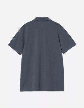 Polo CARHARTT WIP CHASE PIQUE - Cozy Blue / Gold