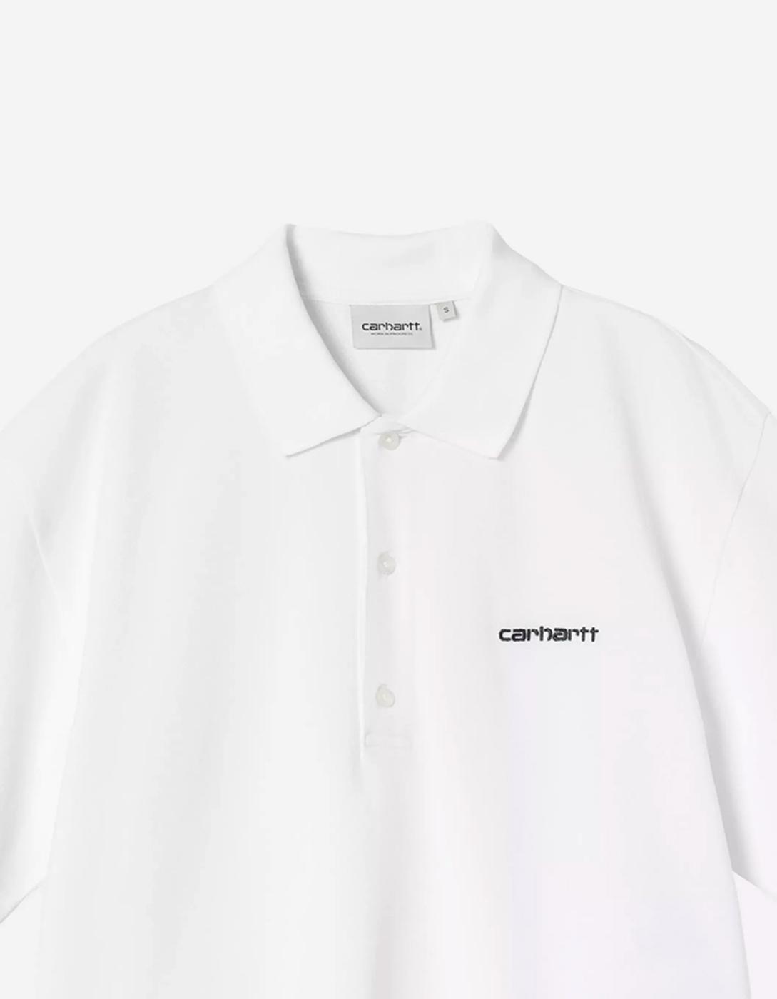 Polo W' CARHARTT WIP SCRIPT- White / Black