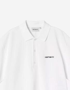 Polo W' CARHARTT WIP SCRIPT- White / Black