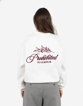 Sudadera Crew PROHIBITED LEAF - Off White