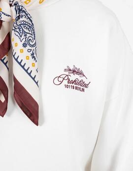 Sudadera Crew PROHIBITED LEAF - Off White