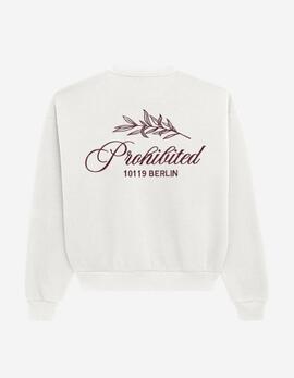 Sudadera Crew PROHIBITED LEAF - Off White