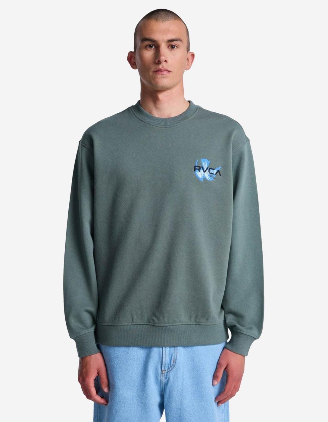 Sudadera RVCA Crew AF - Sage Leaf