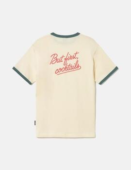 Camiseta KAOTIKO BUT FIRST COCKTAILS - Ivory