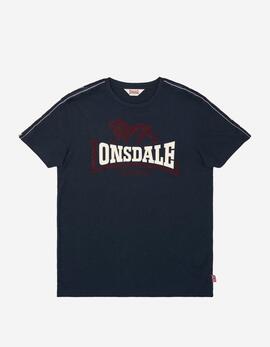 Camiseta LONSDALE ELTON - Dark Navy/Oxblood/Ecru