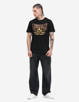 Camiseta LONSDALE AYCLIFFE - Black/Oxblood/Yellow
