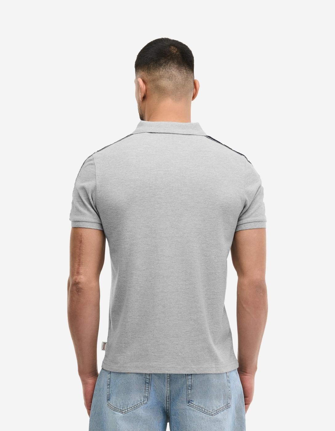 Polo PELTON - Marl Grey/Dark Navy/Ecru