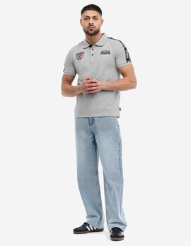 Polo PELTON - Marl Grey/Dark Navy/Ecru