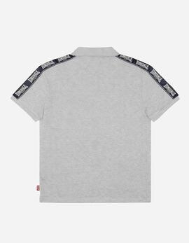 Polo PELTON - Marl Grey/Dark Navy/Ecru