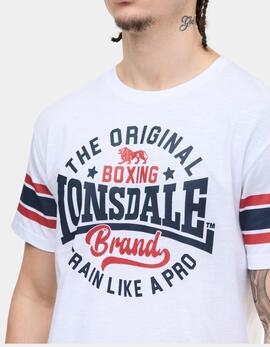 Camiseta LONSDALE BARTON - White/Dark Navy/Dark Red