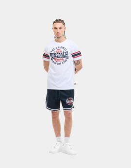 Camiseta LONSDALE BARTON - White/Dark Navy/Dark Red
