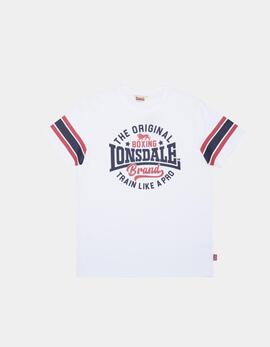 Camiseta LONSDALE BARTON - White/Dark Navy/Dark Red