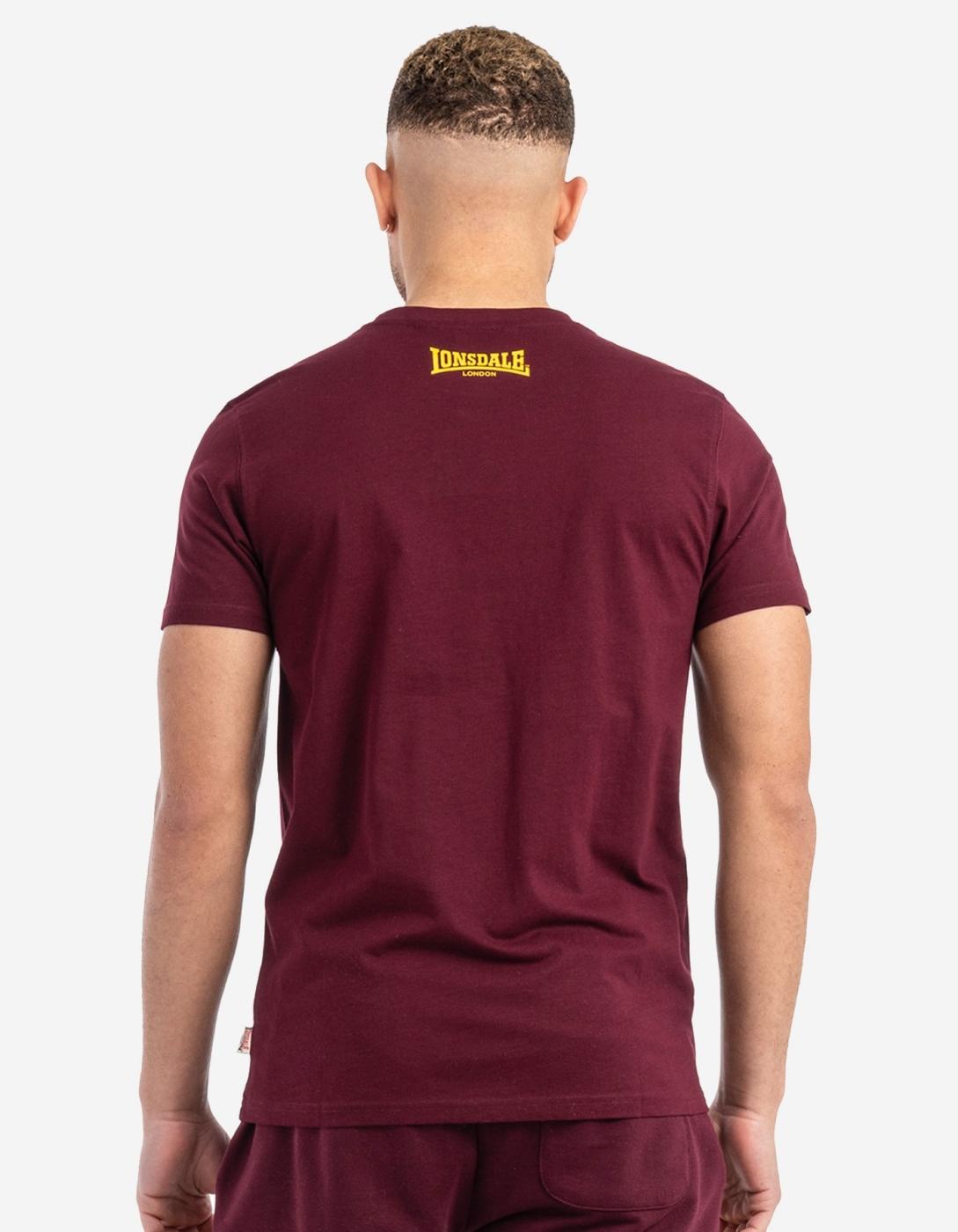 Camiseta LONSDALE GRUTING - Oxblood/Yellow
