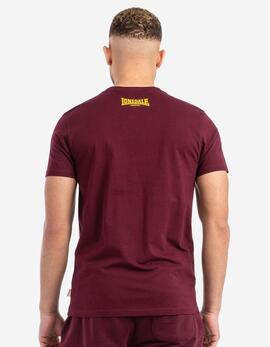 Camiseta LONSDALE GRUTING - Oxblood/Yellow