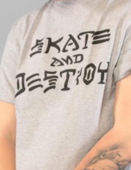 Camiseta Thrasher SKATE AND DESTROY - Gris vigoré