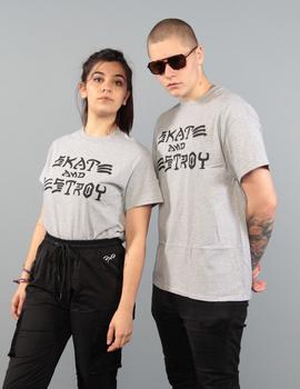 Camiseta Thrasher SKATE AND DESTROY - Gris vigoré