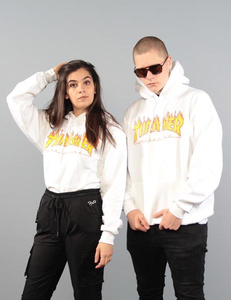 Sudadera Thrasher FLAME LOGO - Blanco